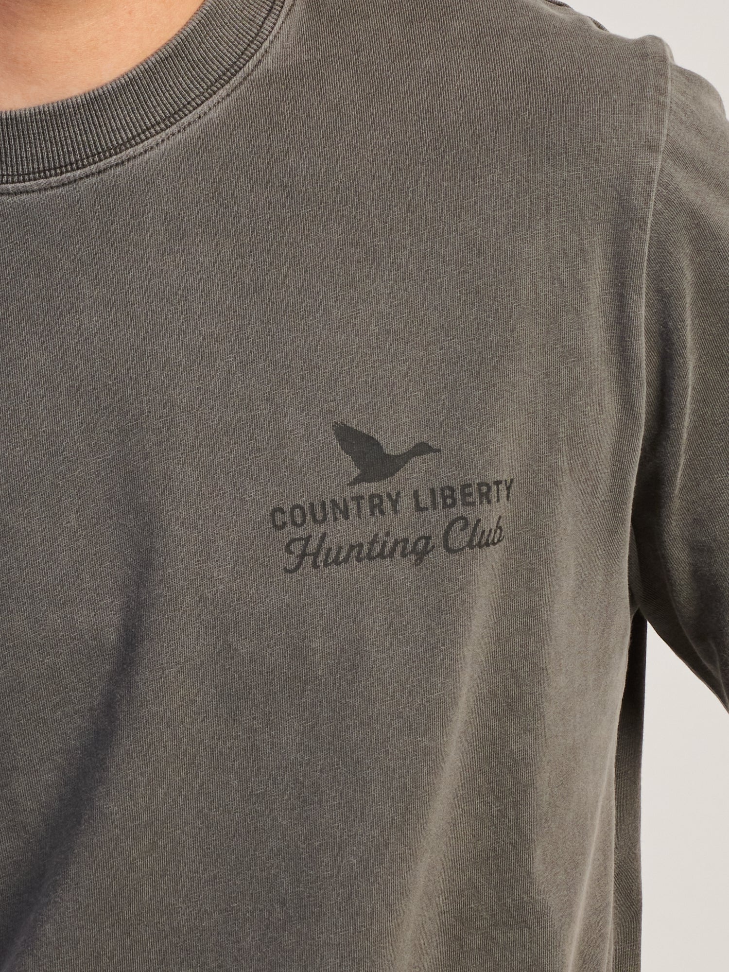 T-SHIRT COUNTRY LIBERTY HUNTING CLUB - GRIS DÉLAVÉ