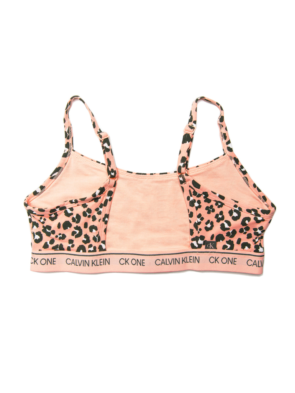 Calvin Klein Plus Size CK One Cotton lightly lined bralette in peach  leopard print