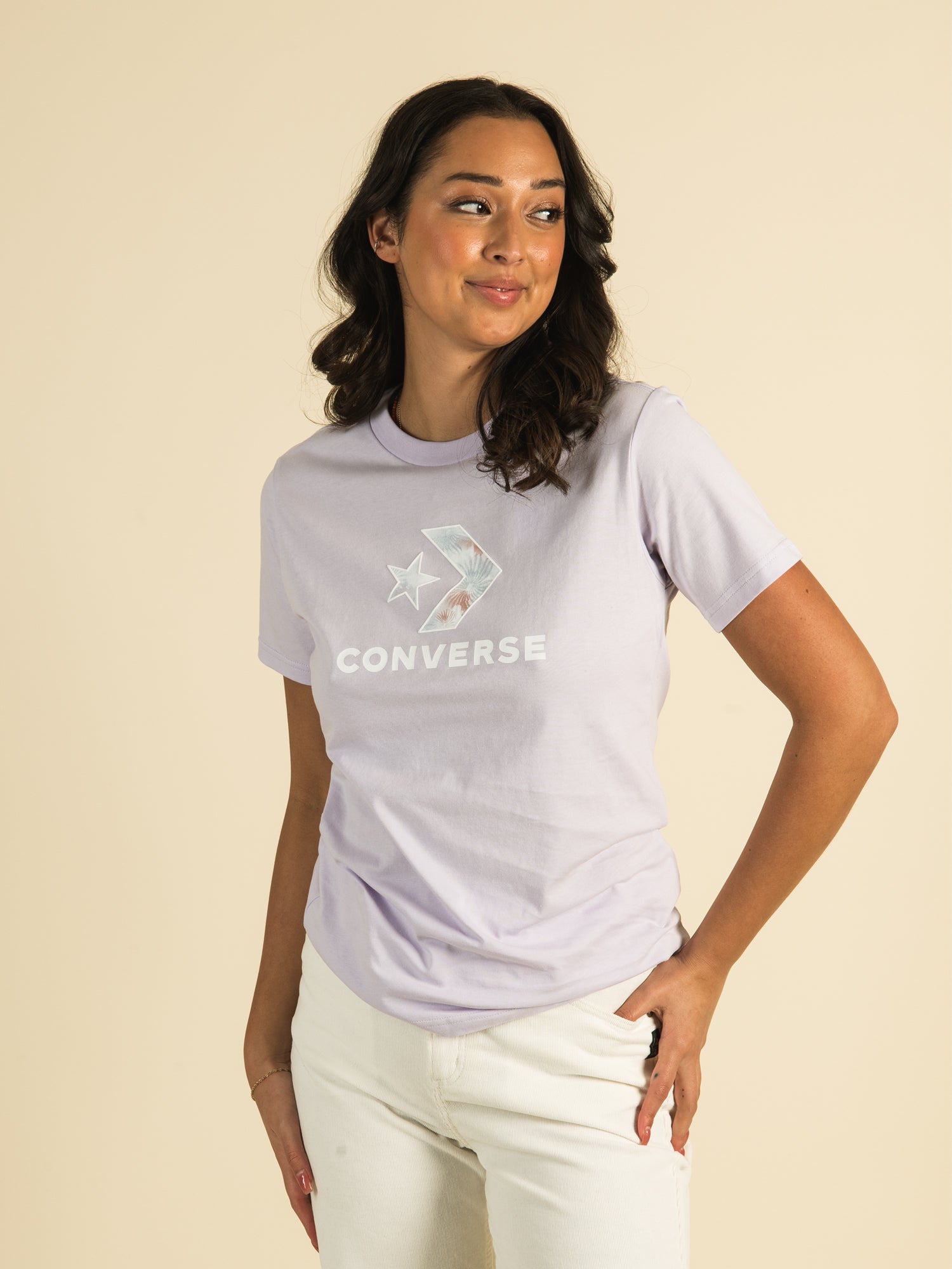 CONVERSE FLORAL STAR CHEVRON T-SHIRT - CLEARANCE