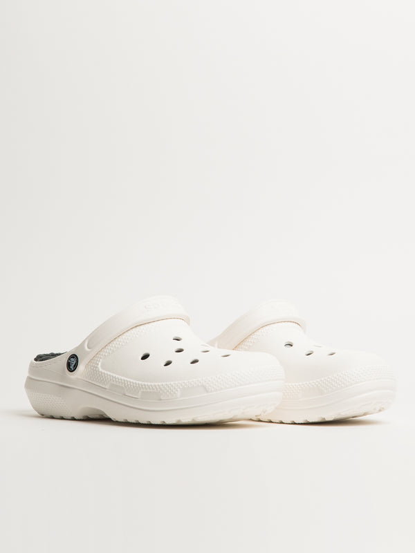 WOMENS CROCS CLASSIC LINED CLOG - WHITE/GREY