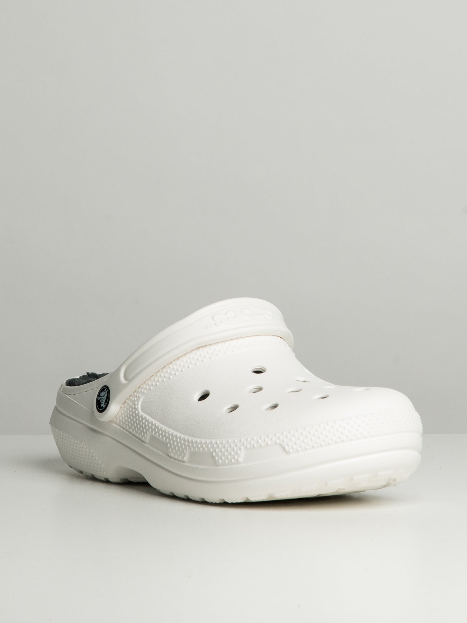 MENS CROCS CLASSIC LINED CLOG - WHITE/GREY