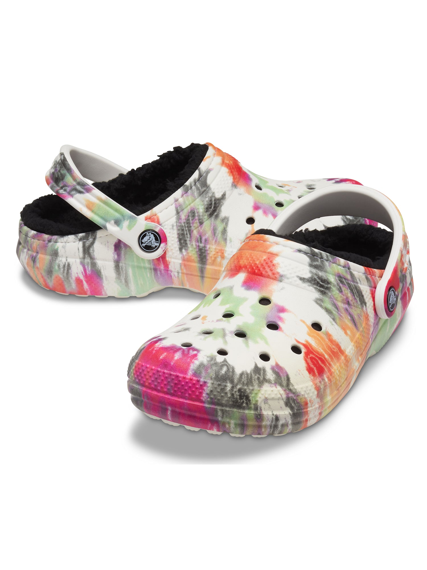 Tie dye discount crocs fuzz lined