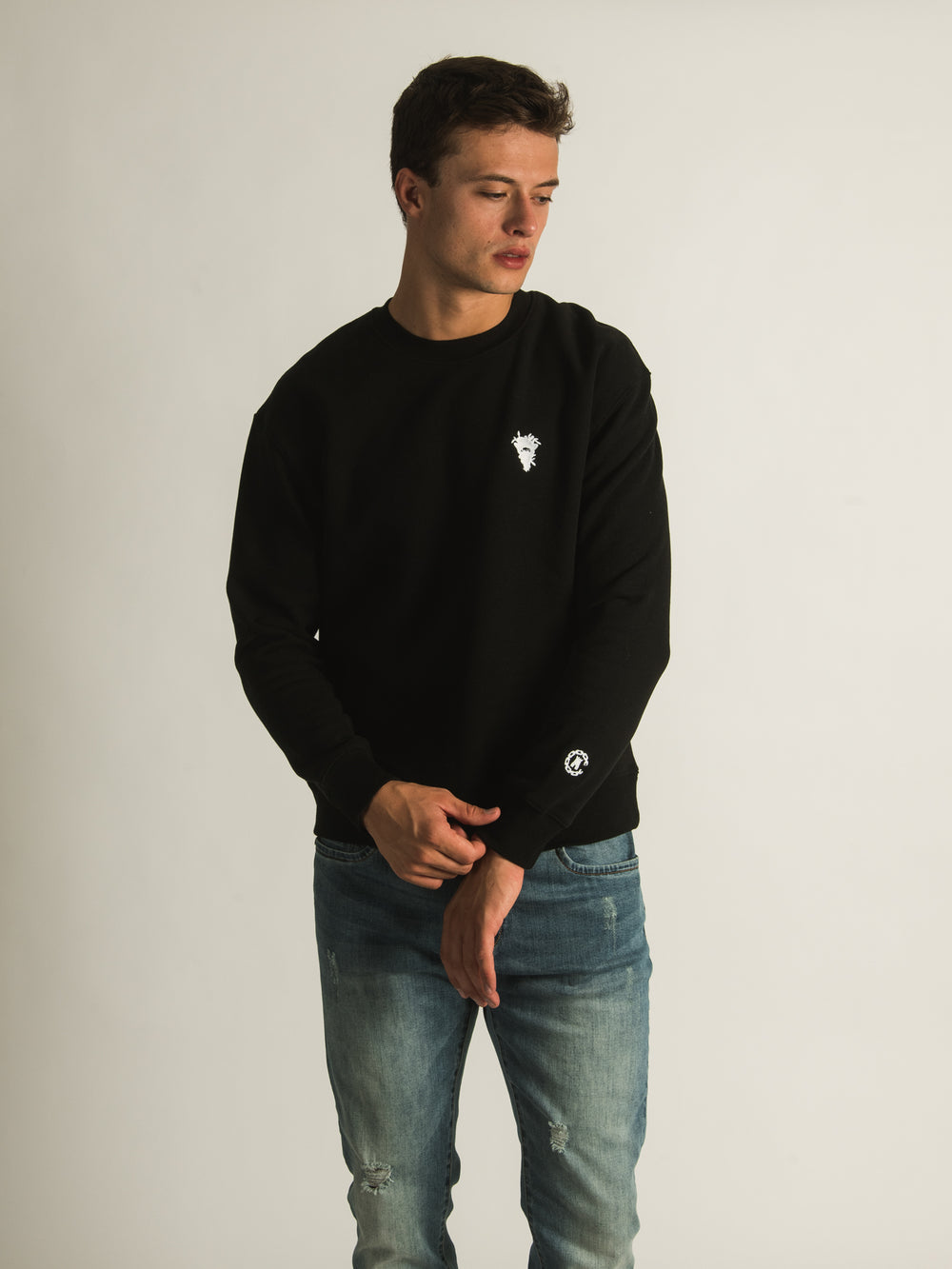 CROOKS & CASTLES CORE ESSENTIALS EMBROIDERED CREW  - CLEARANCE