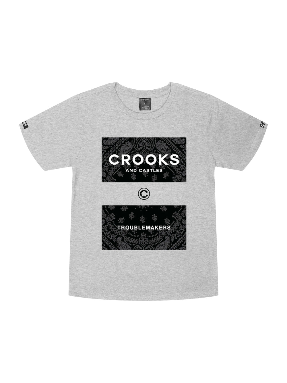 CROOKS & CASTLES YOUTH BOYS KLEPTO PAISLEY KIDS T-SHIRT - CLEARANCE