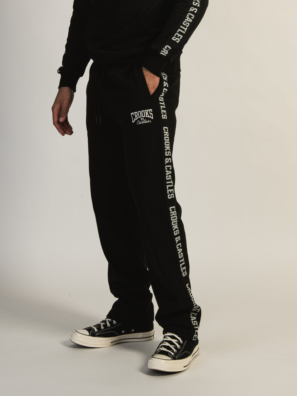 CROOKS & CASTLES JACQ TAPE FLEECE PANT