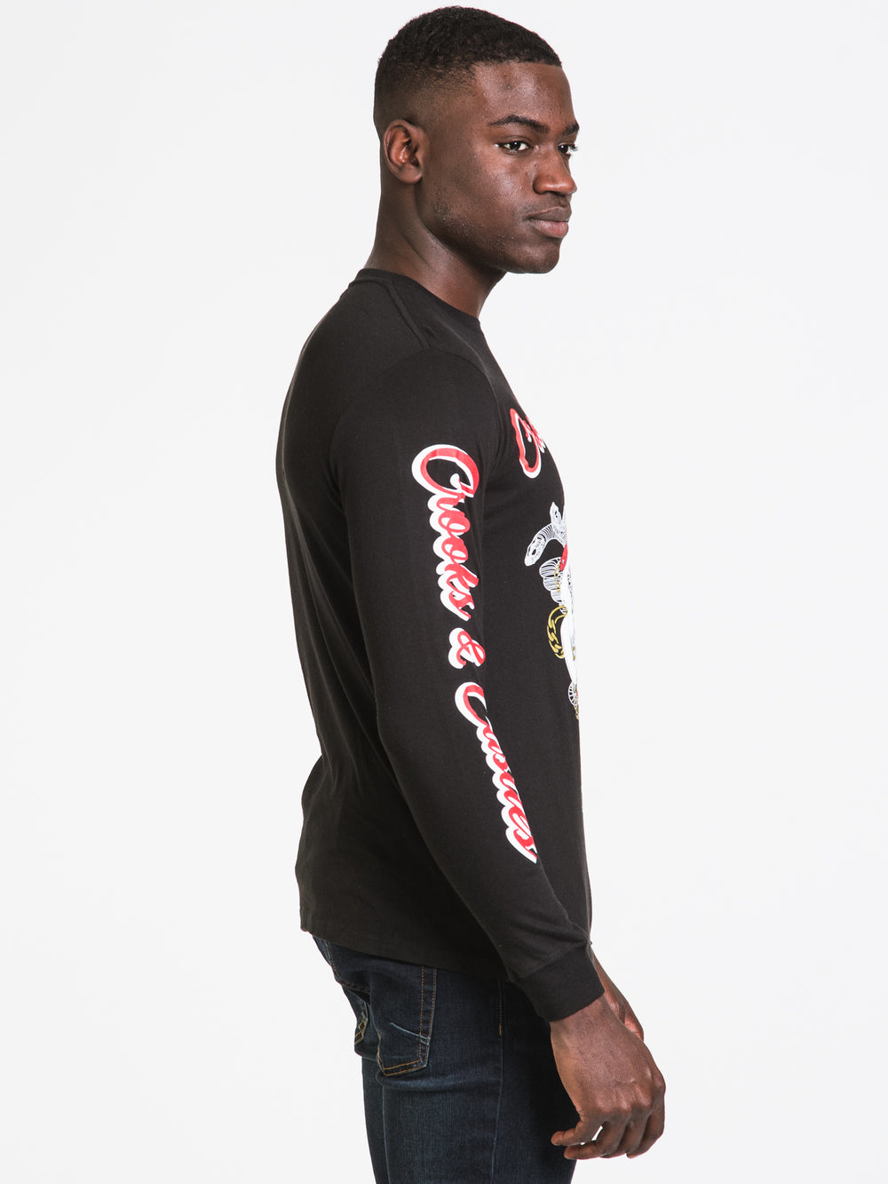 CROOKS & CASTLES MEDUSA CHAIN LONG SLEEVE TEE - CLEARANCE