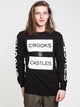 CROOKS & CASTLES MENS KLEPTO C&C LONG SLEEVE T- BLACK - CLEARANCE - Boathouse