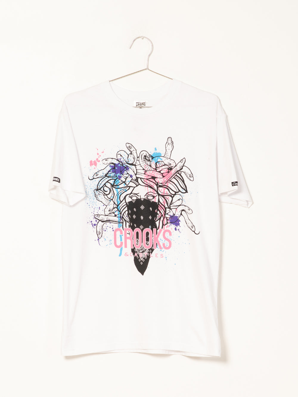 CROOKS & CASTLES SPLATTER MEDUSA T-SHIRT - CLEARANCE