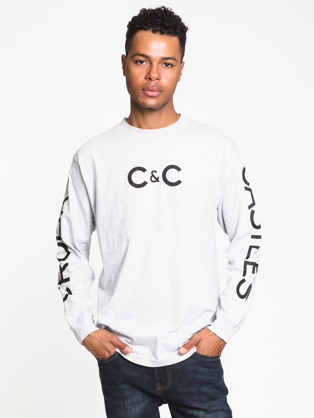 CROOKS & CASTLES C&C SPLIT LONG SLEEVE TEE  - CLEARANCE