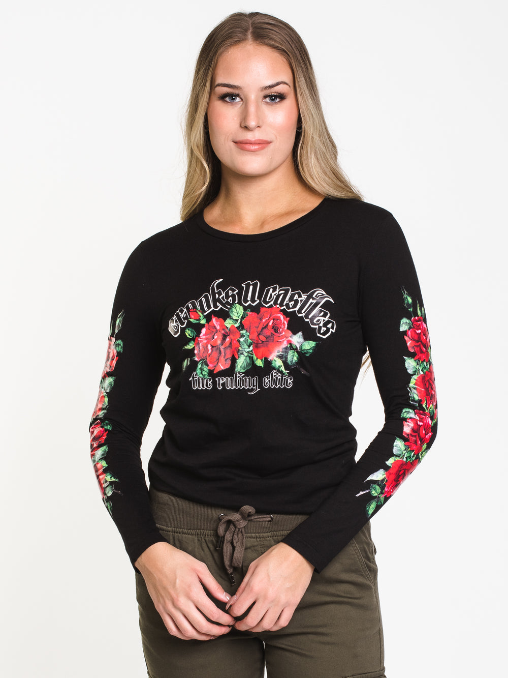 CROOKS & CASTLES ROSES RULING ELITE LONG SLEEVE TEE - CLEARANCE