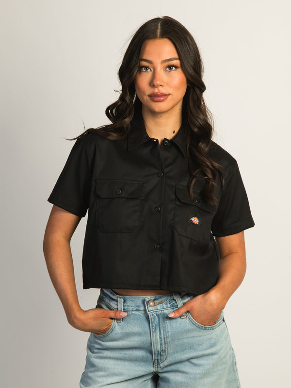 DICKIES CROP WORKSHIRT - BLACK