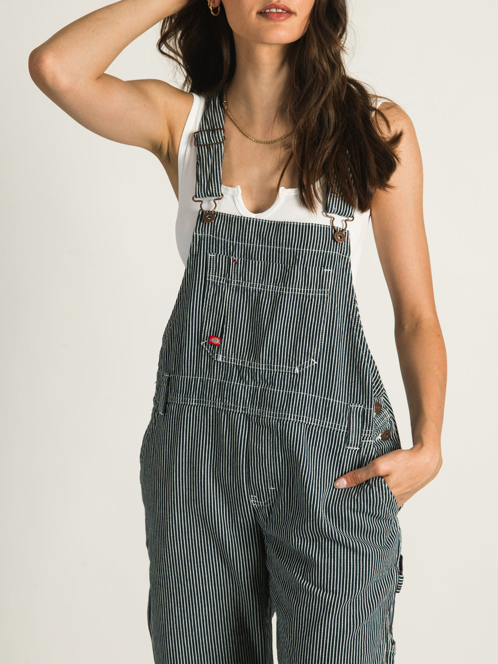 DICKIES RELAXED STRIPE BIB OVERALL - CLEARANCE