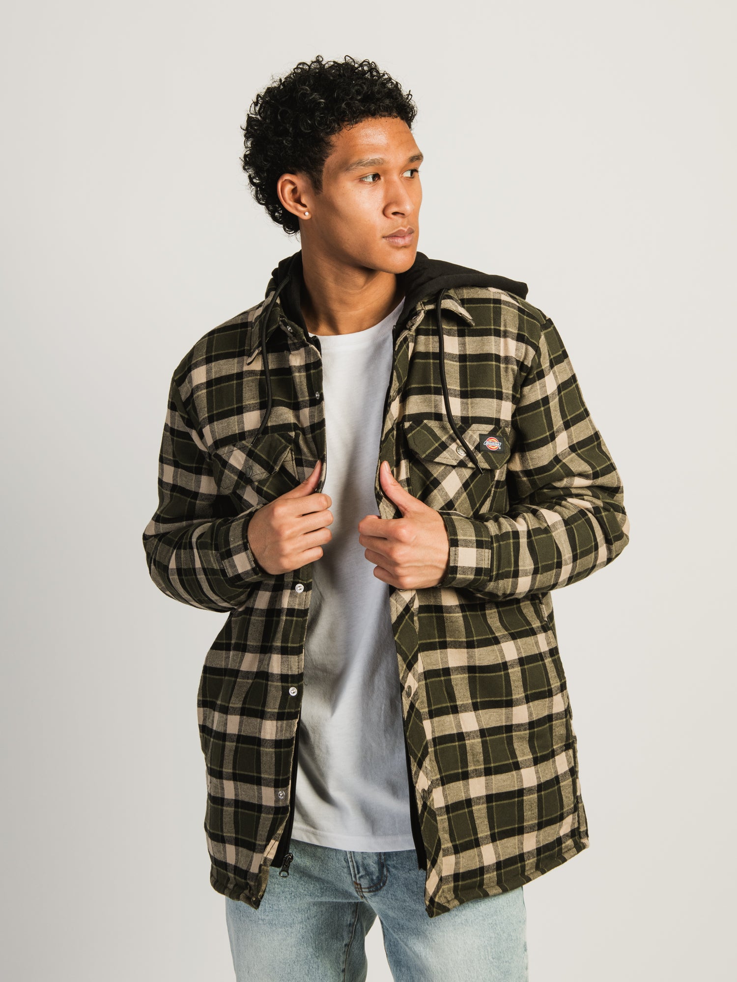 Flannel hooded shirt deals