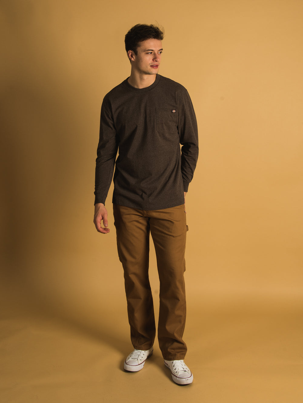 DICKIES HEAVYWEIGHT LONG SLEEVE POCKET T-SHIRT  - CLEARANCE