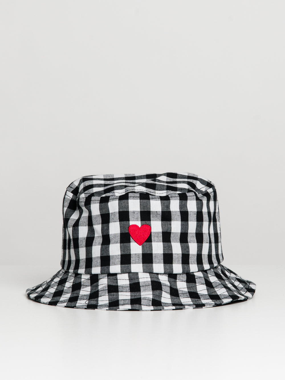 DLG BUCKET HAT - HEART ON CHECKERED PRINT - CLEARANCE