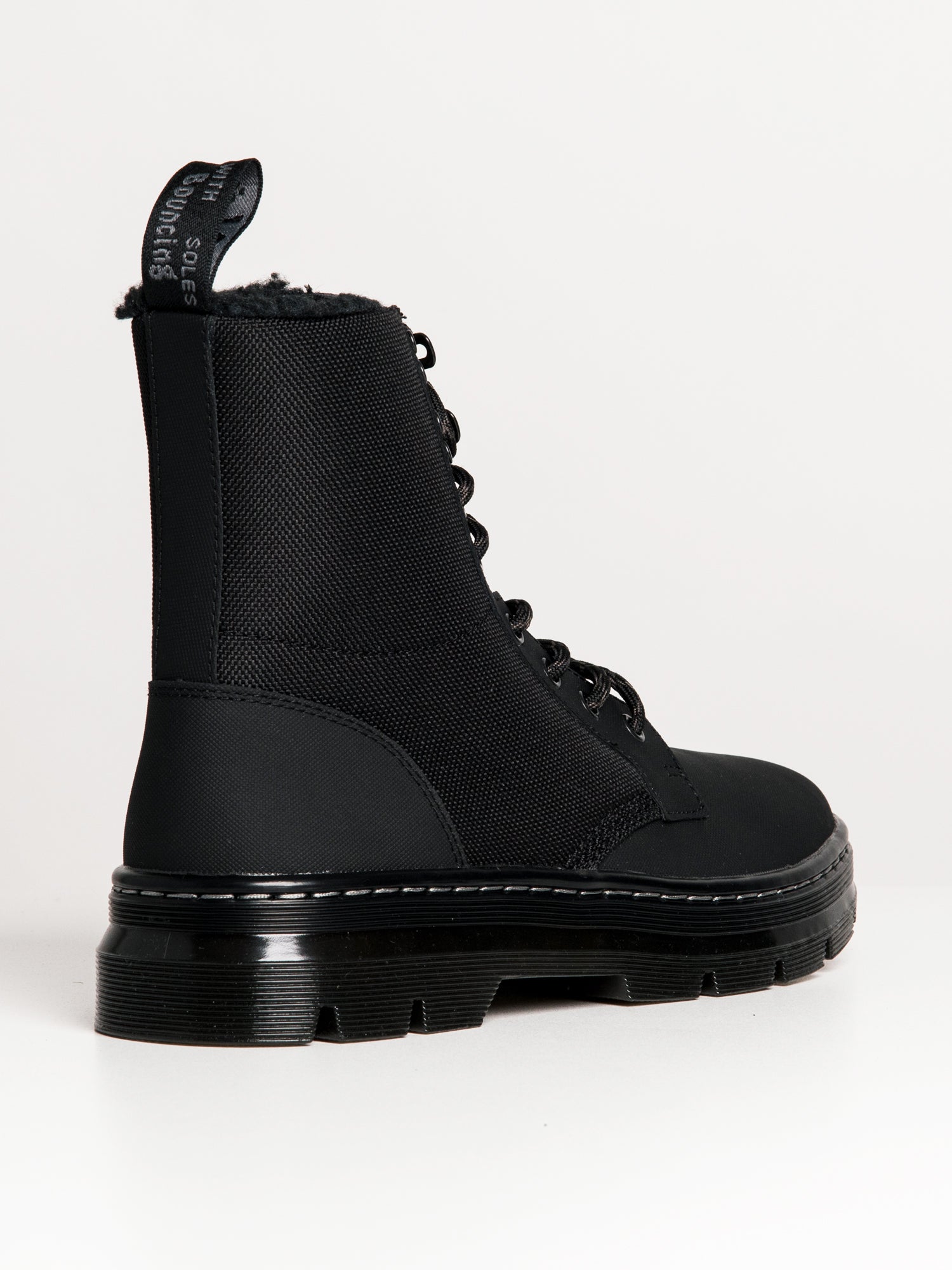 Dr martens black on sale mono fur lining