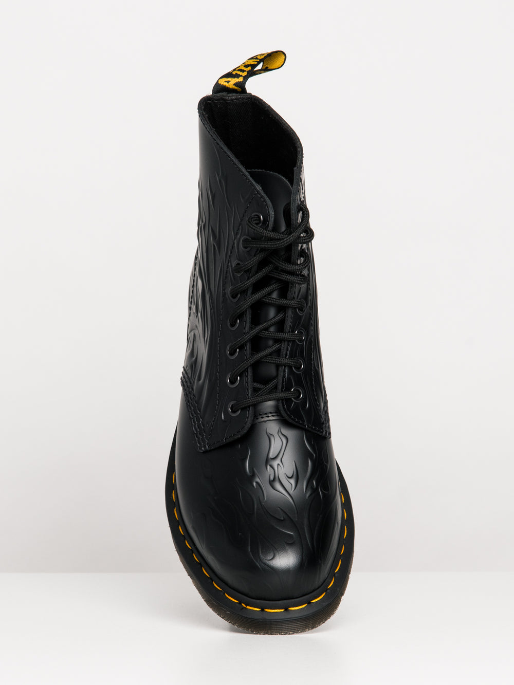 MENS DR MARTENS 1460 FLAMES SMOOTH BLACK BOOT - CLEARANCE