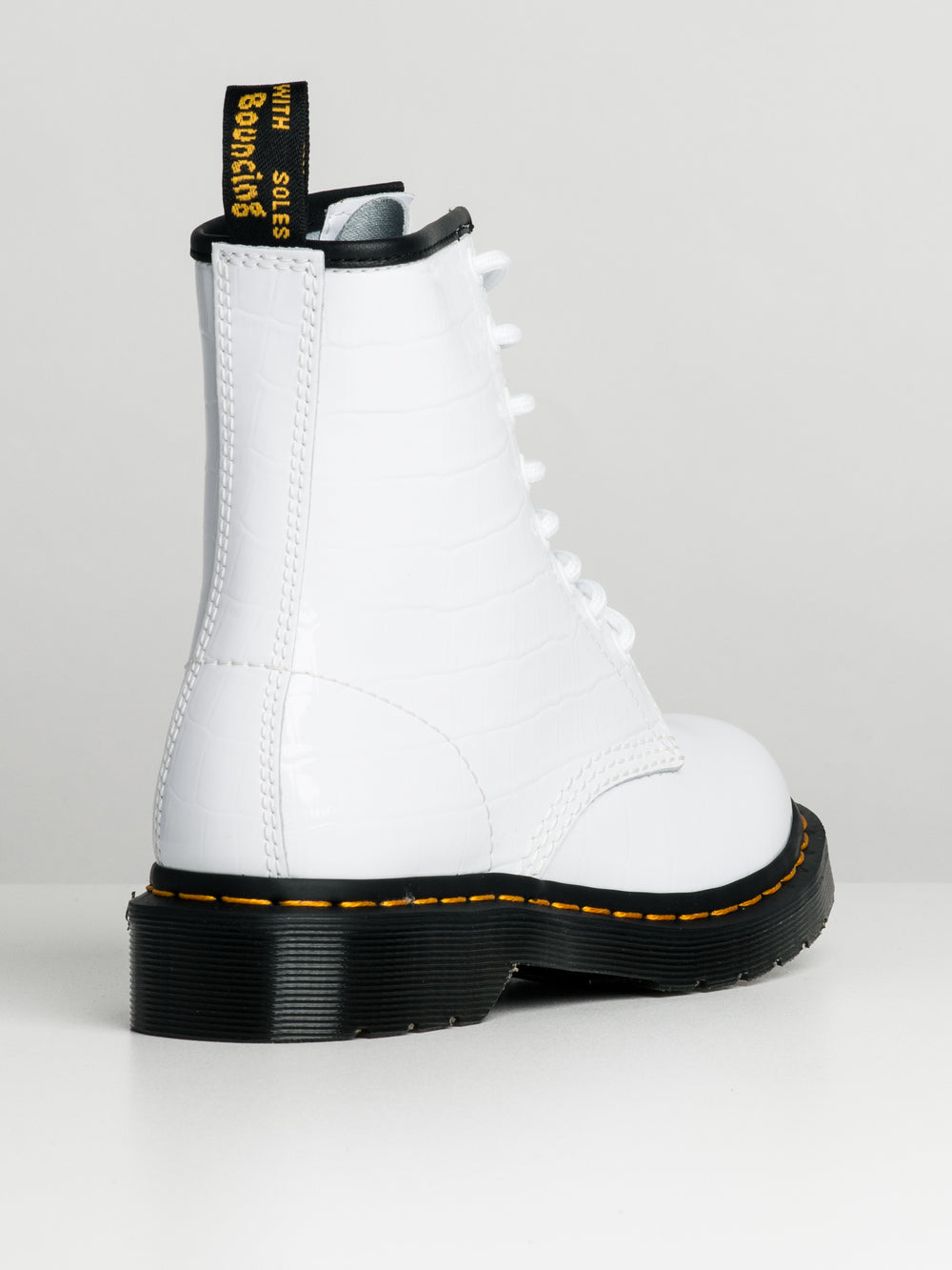 WOMENS DR MARTENS 1460 PATENT CROC EMBOSS BOOT - CLEARANCE