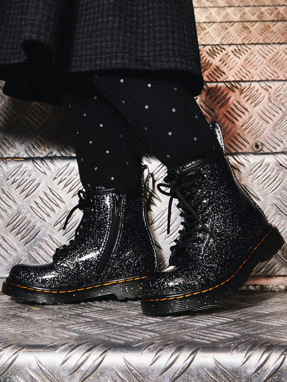 DR MARTENS TODDLER 1460 COSMIC GLITTER BOOTS - CLEARANCE