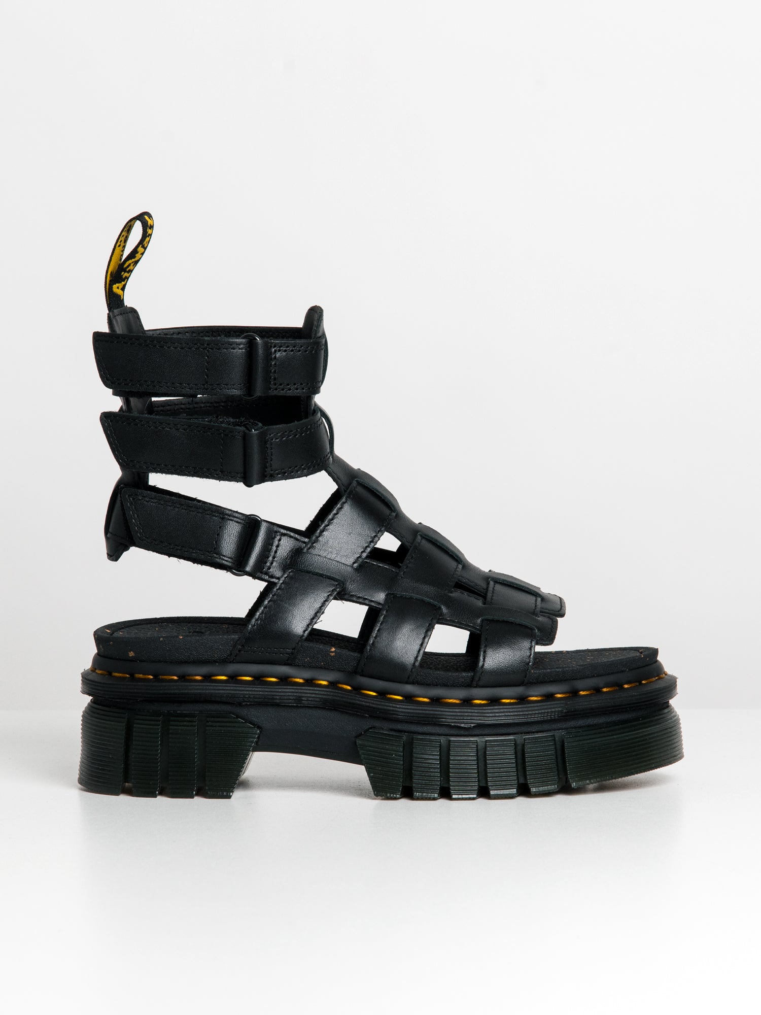 Ricki Nappa Lux Leather Platform Gladiator Sandals in Black | Dr. Martens