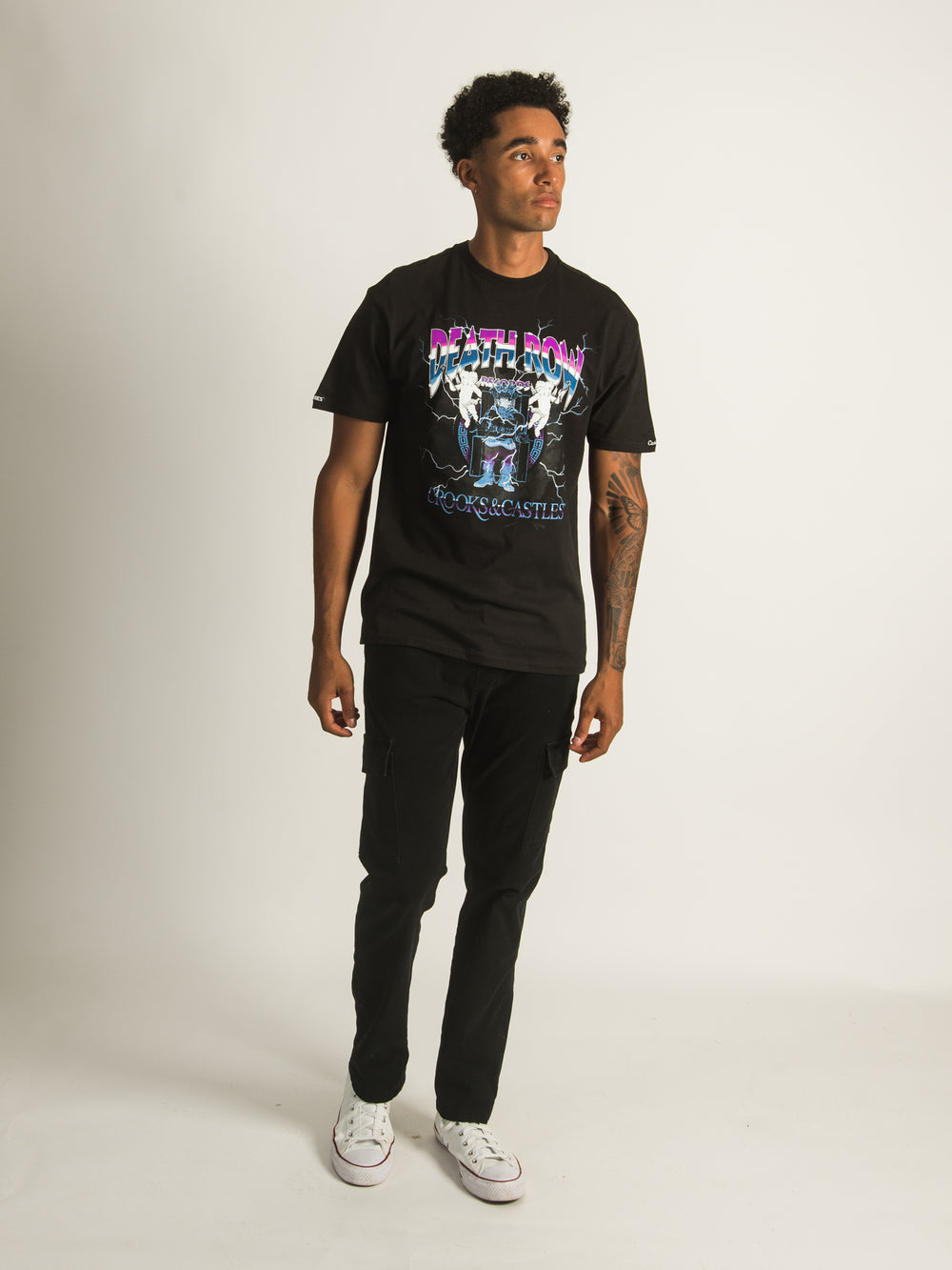 CROOKS & CASTLES DEATH ROW X CROOKS ANGELS/RAINBOW T-SHIRT - CLEARANCE