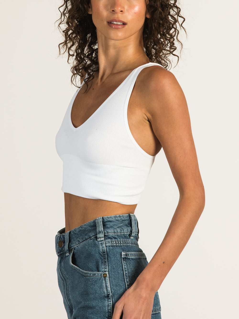 DYNAMIC DEEP V CROP RIBBED BRALETTE  - CLEARANCE