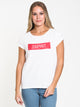 ESPRIT WOMENS BOX LOGO S/S TEE - WHITE - CLEARANCE - Boathouse