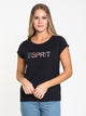 ESPRIT WOMENS VINTAGE SCOOP S/S TEE - NAVY - CLEARANCE - Boathouse