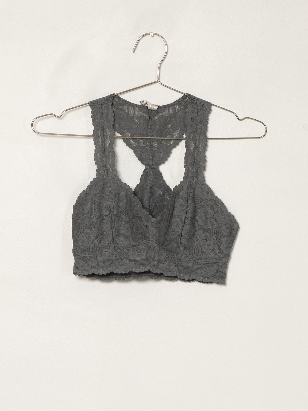 FREE PEOPLE GALLOON LACE RACERBACK - GRAPHITE - CLEARANCE