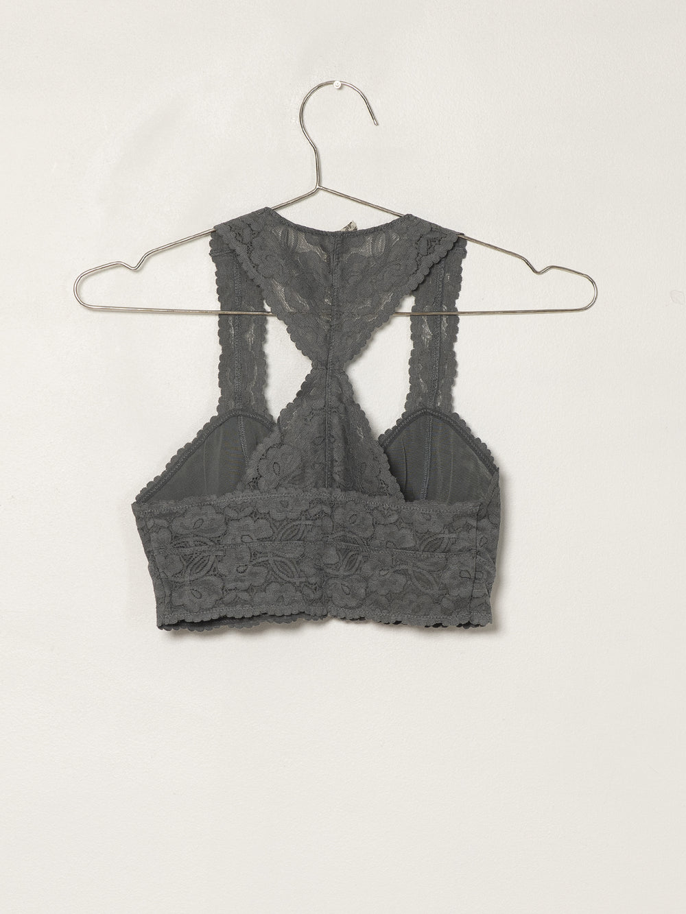 FREE PEOPLE GALLOON LACE RACERBACK - GRAPHITE - CLEARANCE