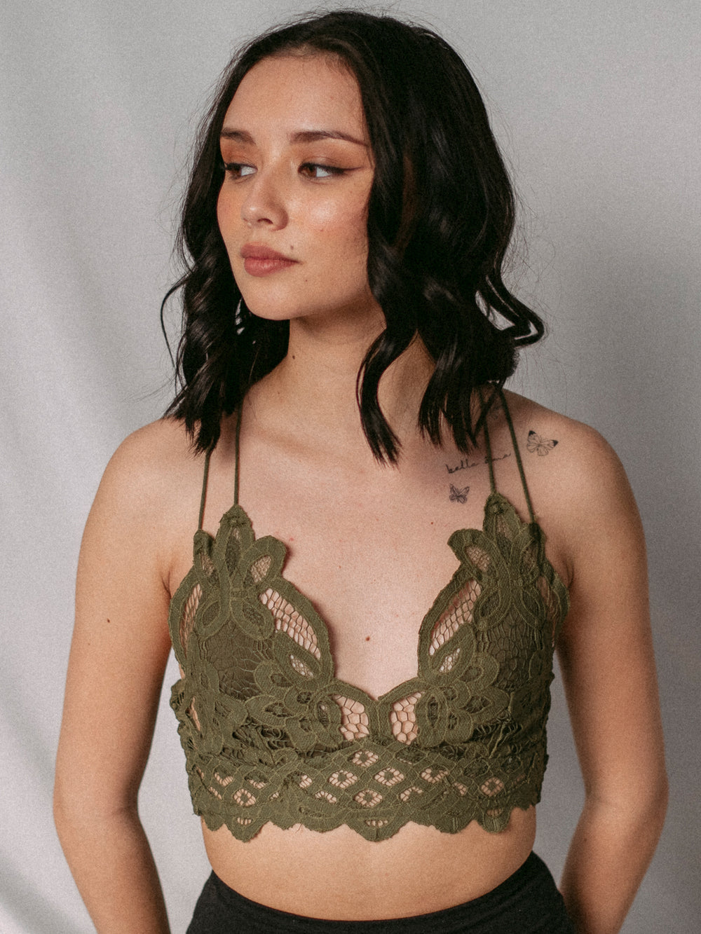 FREE PEOPLE ADELLA BRALETTE - OLIVE - CLEARANCE