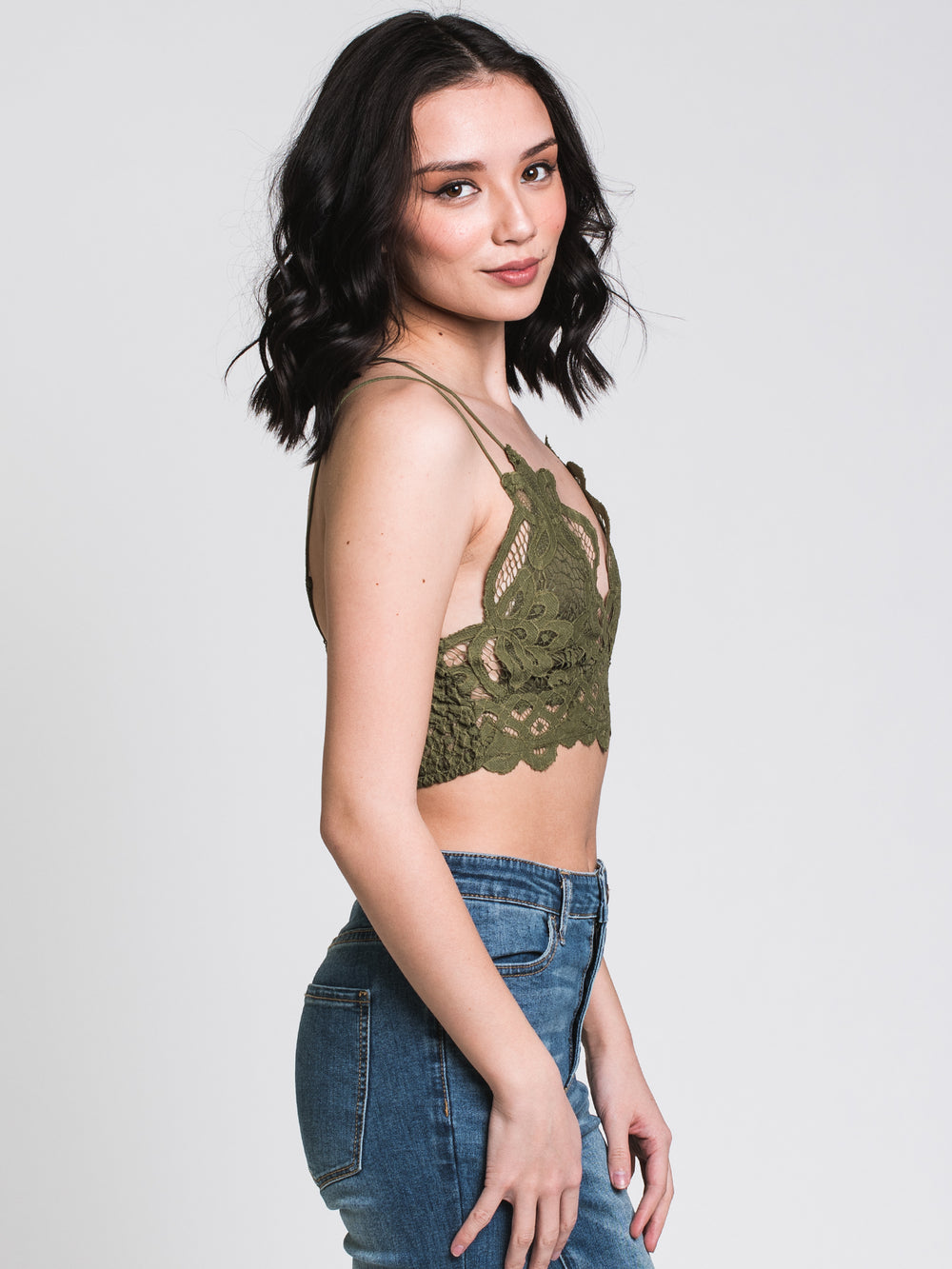 FREE PEOPLE ADELLA BRALETTE - OLIVE - CLEARANCE