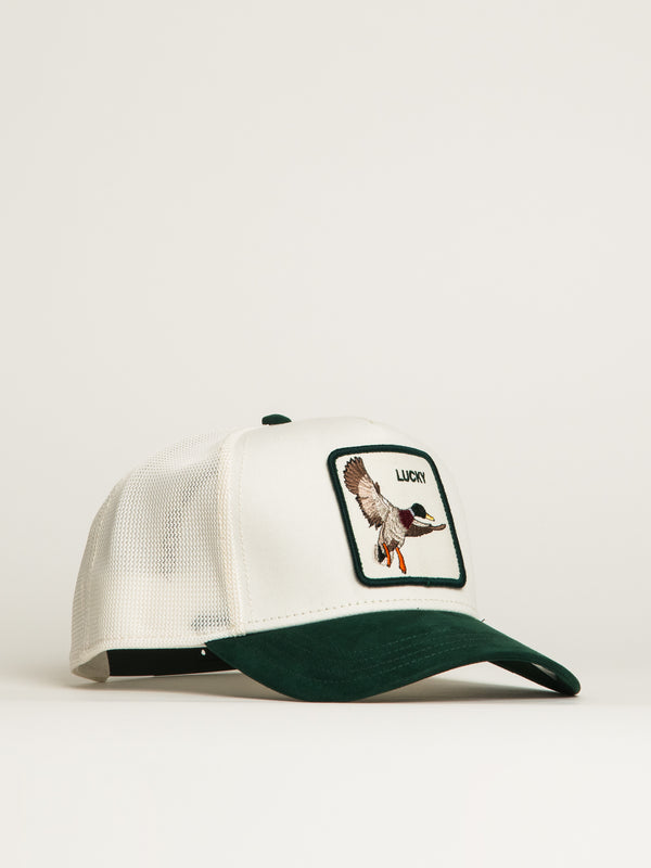 GOORIN BROS LUCKY DUCK SUEDE TRUCKER HAT - GREEN