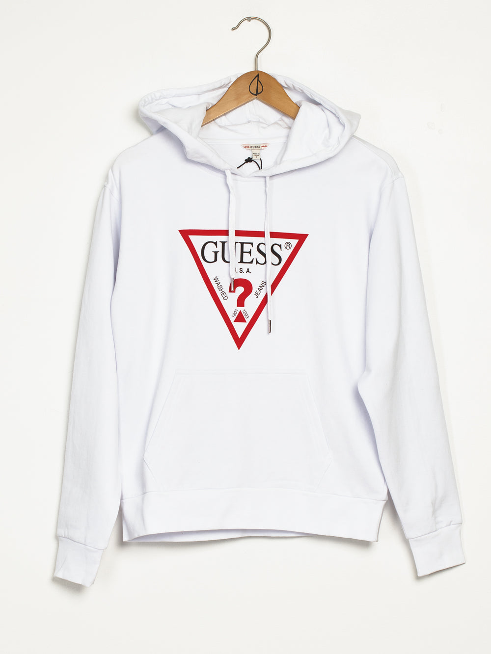 GUESS CLASSIC TRIANGLE LOGO LONG SLEEVE HOODIE  - CLEARANCE