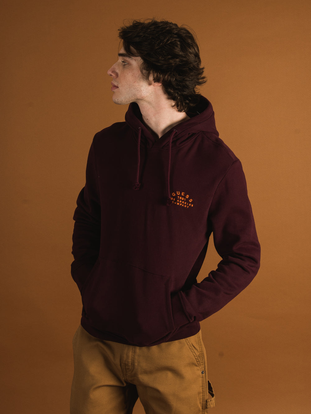 GUESS ALOIS PULLOVER FLEECE HOODIE  - CLEARANCE