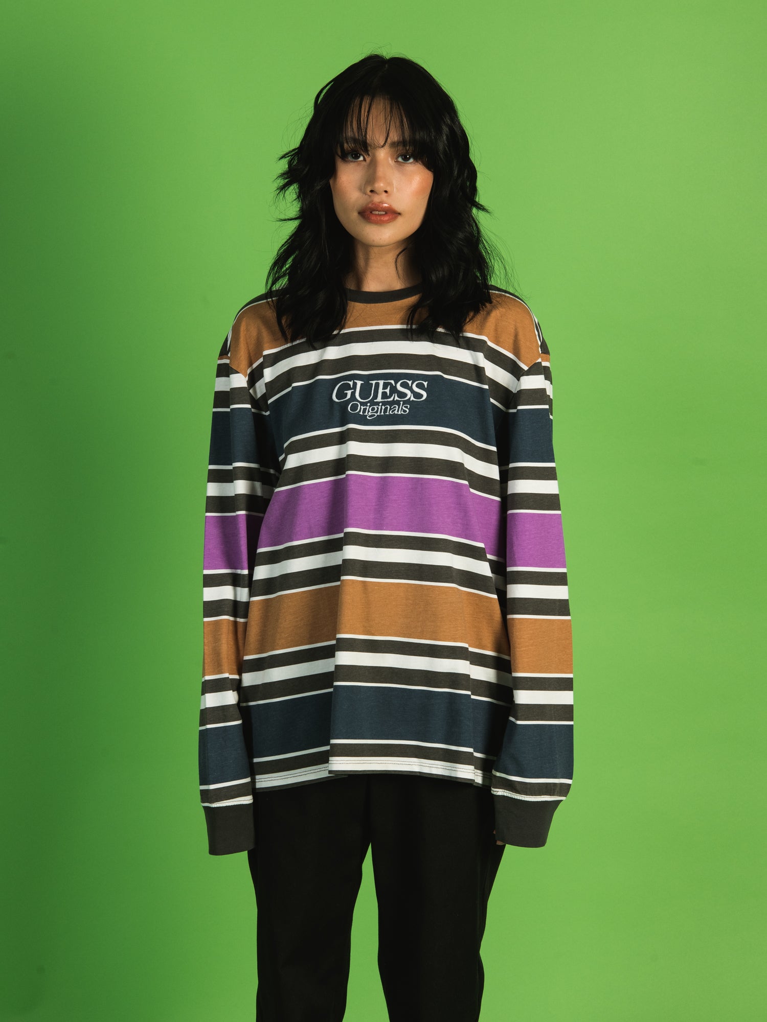 Guess originals ashton outlet striped crew tee