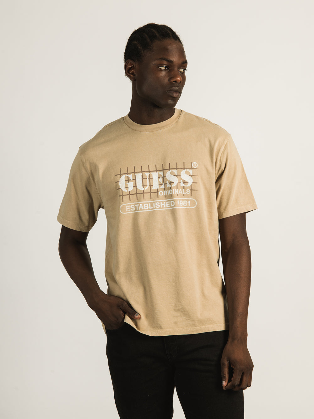 GUESS GO WASHED GRID LOGO T-SHIRT