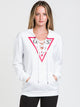 GUESS GUESS TRIANGLE LOGO FRONT LACE PULLOVER HOODIE - CLEARANCE - Boathouse