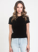 HARLOW WOMENS WAFFLE CROPPED TEE - CLEARANCE - Boathouse