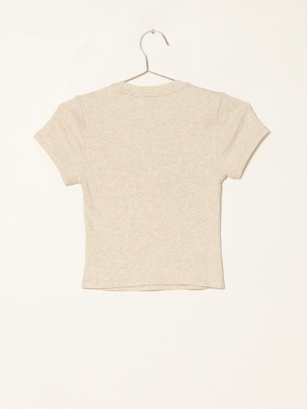 HARLOW RIBBED EMBROIDERED BABY TEE - CLEARANCE