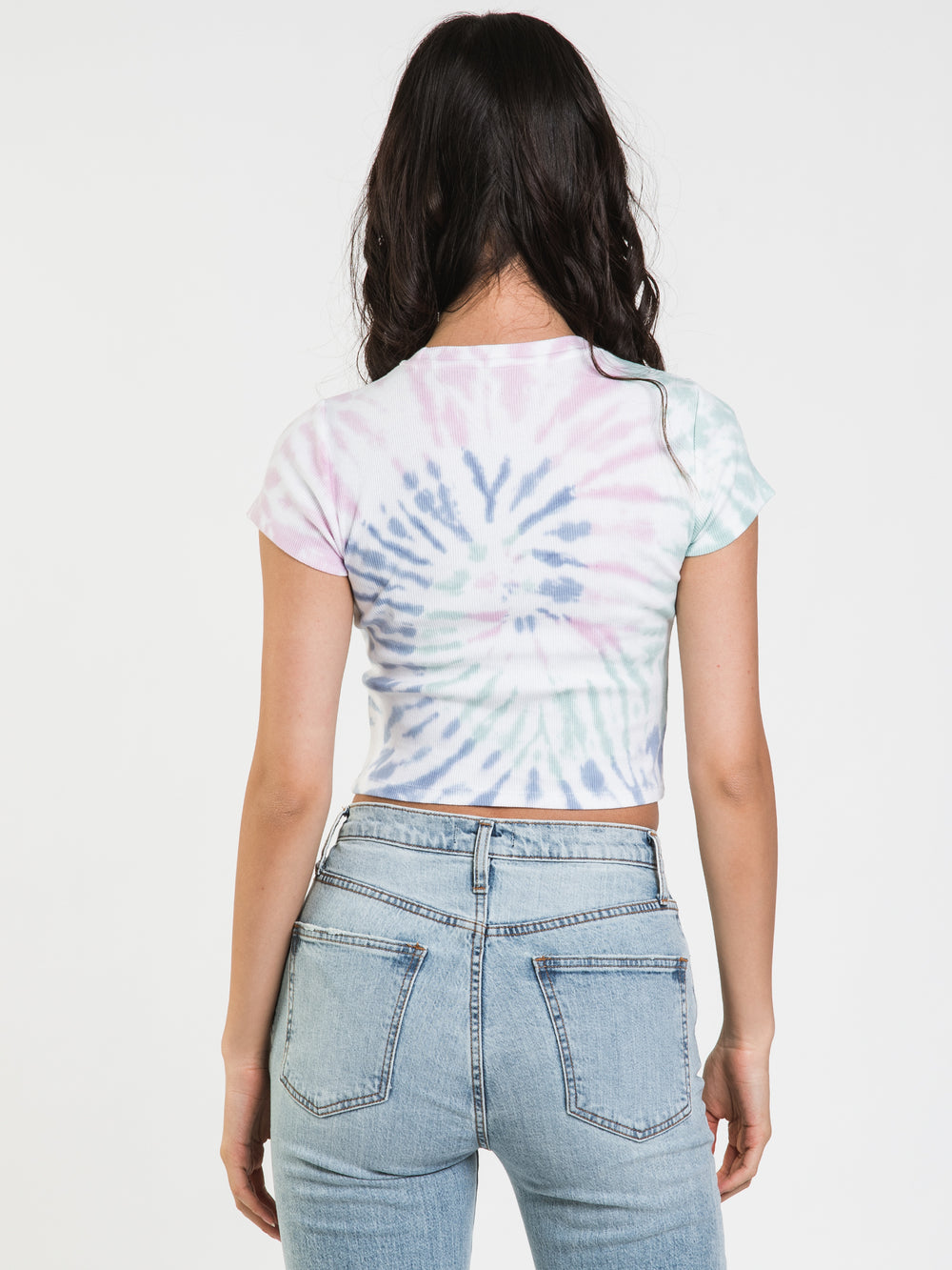 HARLOW RIBBED TIE DYE BABY TEE - CLEARANCE