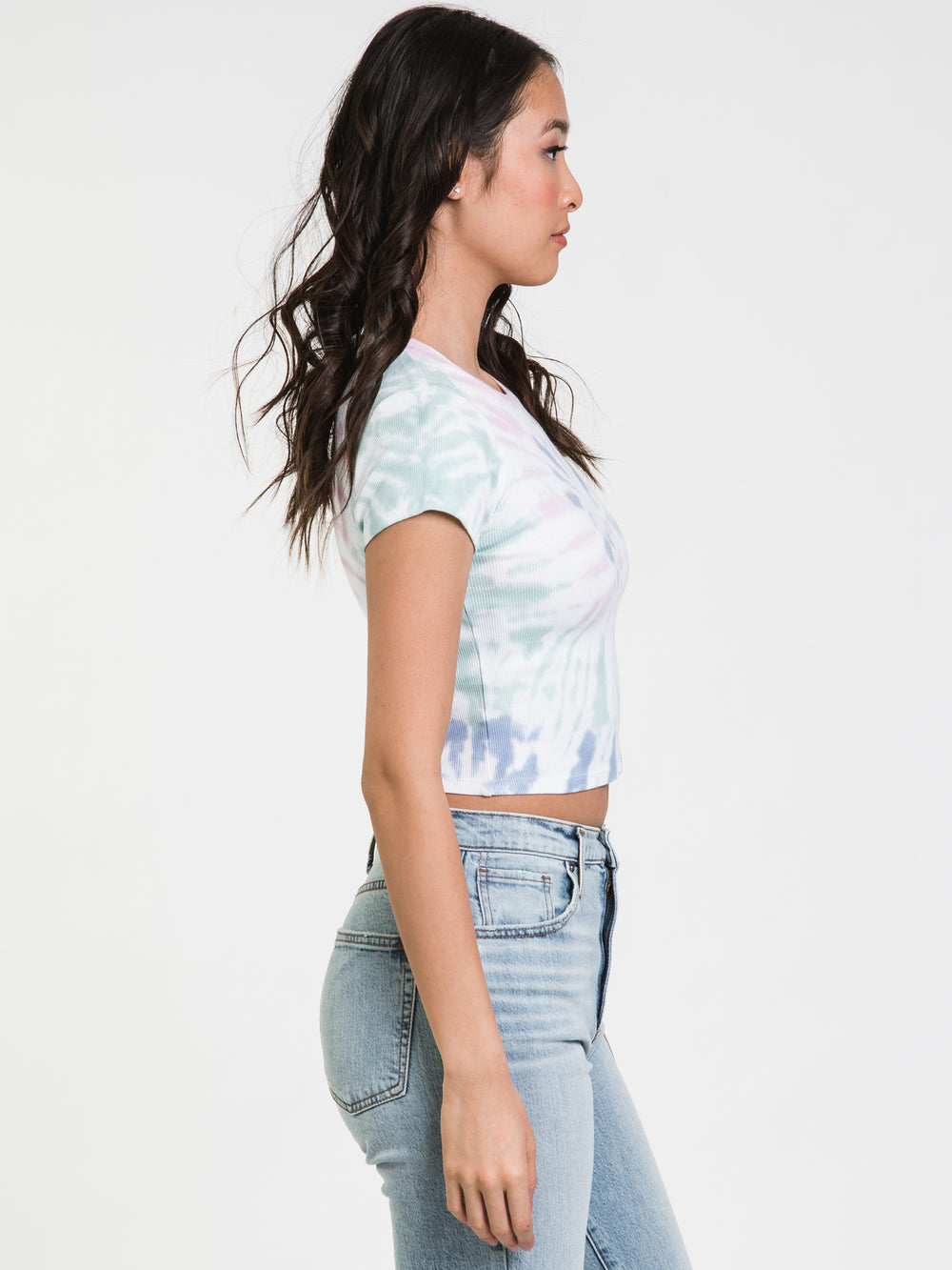 HARLOW RIBBED TIE DYE BABY TEE - CLEARANCE