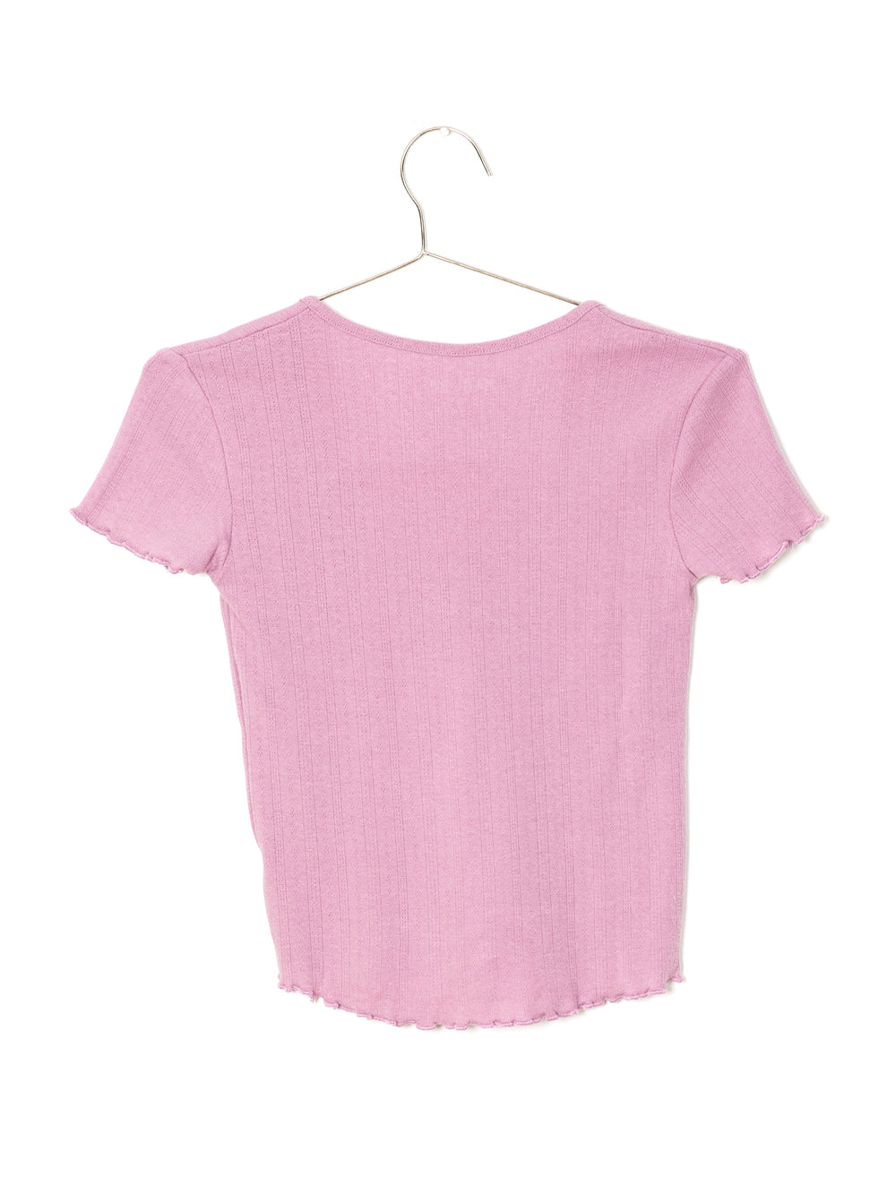 HARLOW POINTELLE SCOOP TEE - CLEARANCE