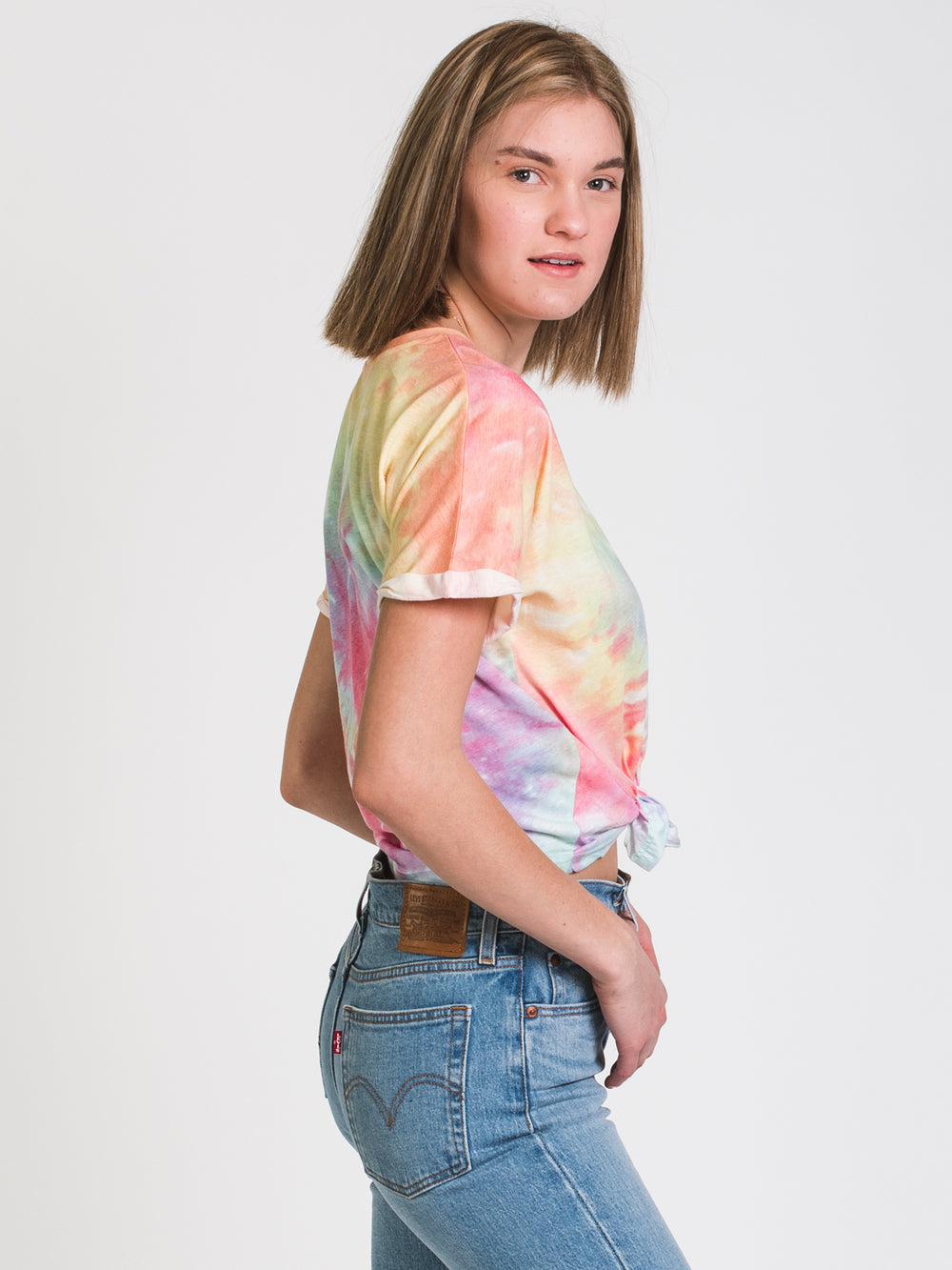 HARLOW LAYLA KNOTTED TIE DYE TEE - CLEARANCE