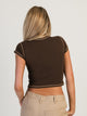 HARLOW HARLOW GABBY SHORT SLEEVE BABY TEE - CHOCOLATE - Boathouse