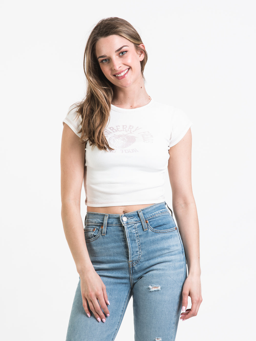 HARLOW CONTRAST STITCH TEE - CLEARANCE