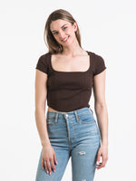 HARLOW SQUARE NECK TEE - CLEARANCE