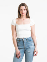 HARLOW SQUARE NECK TEE - CLEARANCE