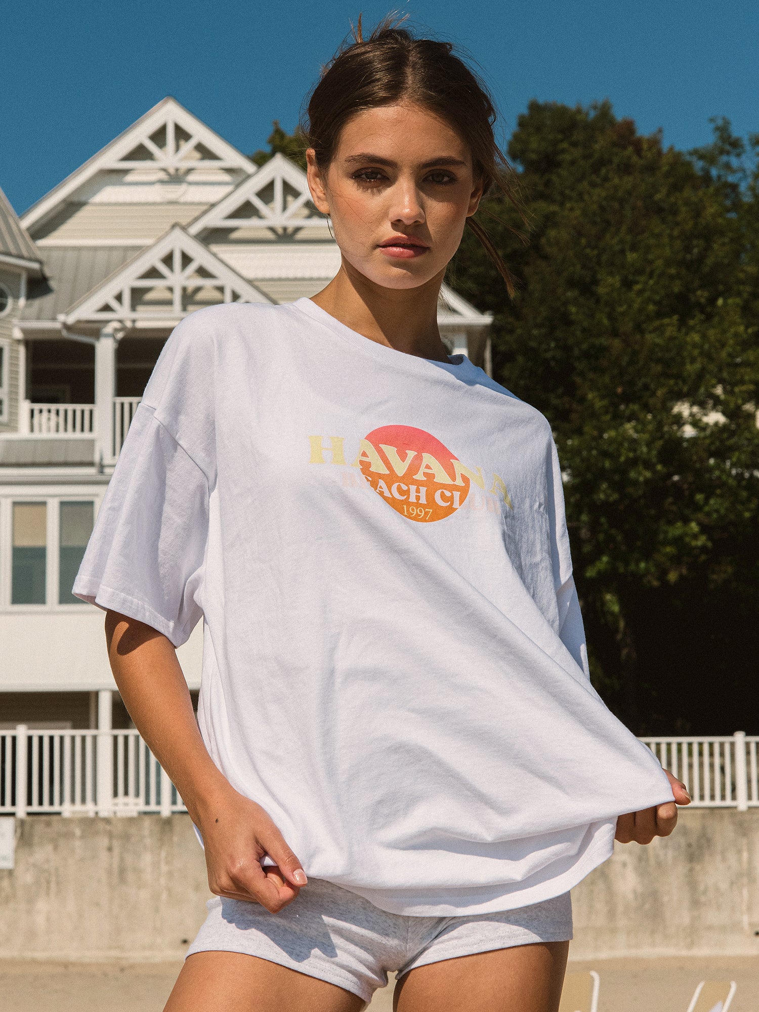 HARLOW SYDNEY OVERSIZED TEE - WHITE