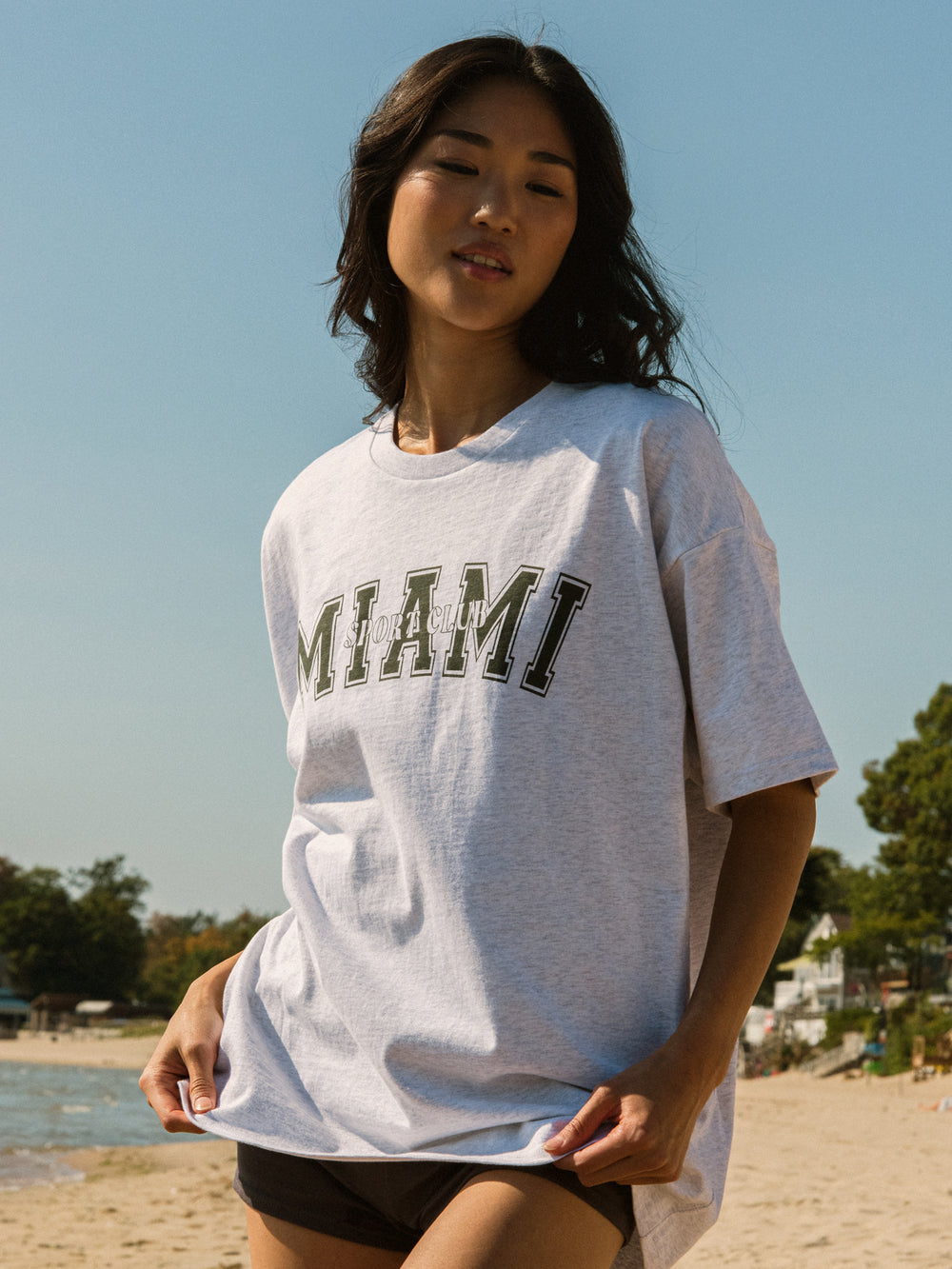 HARLOW SYDNEY OVERSIZED MELANGE TEE - MIAMI